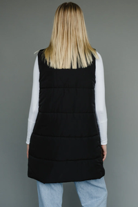 PANACHE: ELLE LONG VEST - BLACK