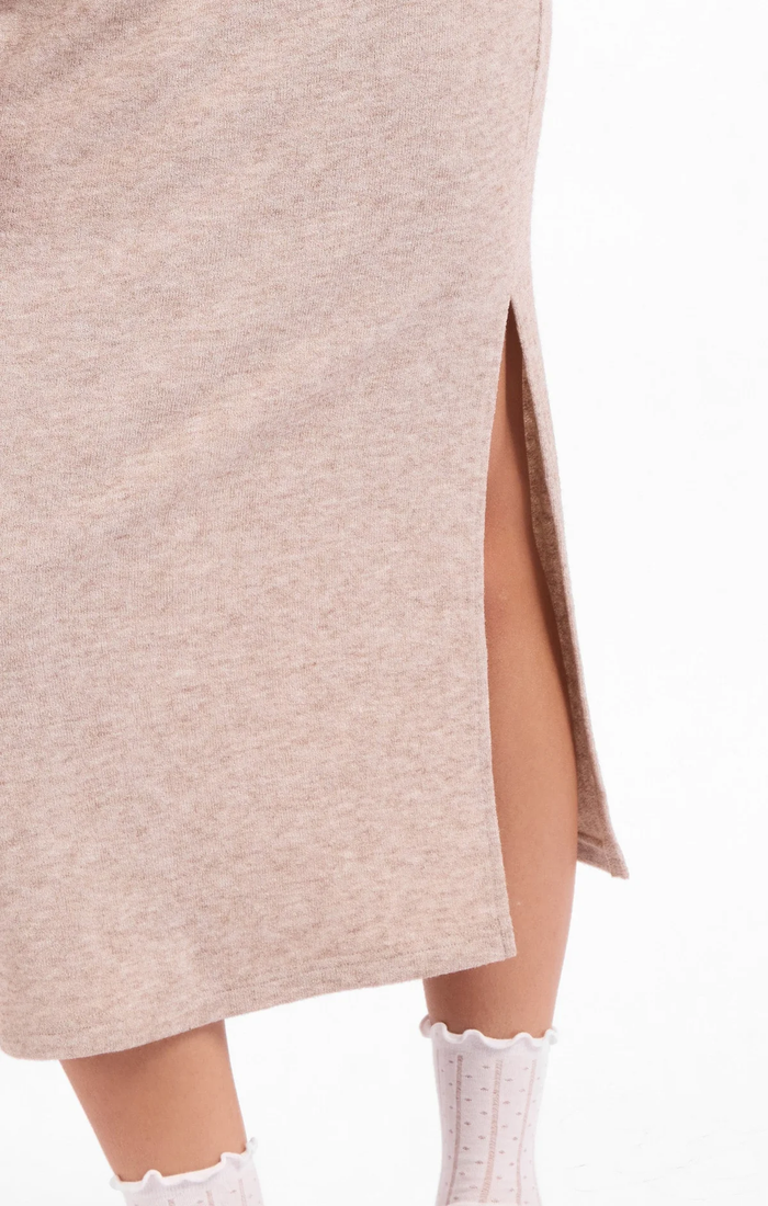 SAGE THE LABEL: TEACAKE MIDI DRESS - HEATHER TAUPE