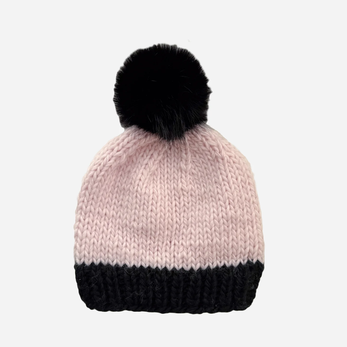 THE BLUEBERRY HILL: COCO POM HAT - BABY PINK/BLACK