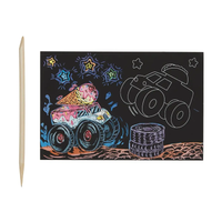 OOLY: MINI SCRATCH & SCRIBBLE ART KIT - MONSTER TRUCKS