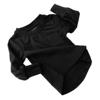 LITTLE BIPSY: LONG SLEEVE POCKET TEE - BLACK