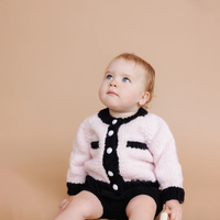 THE BLUEBERRY HILL: COCO CARDIGAN - BABY PINK/BLACK