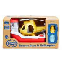 GREEN TOYS: RESCUE BOAT & HELICOPTER SET (4-PIECE)