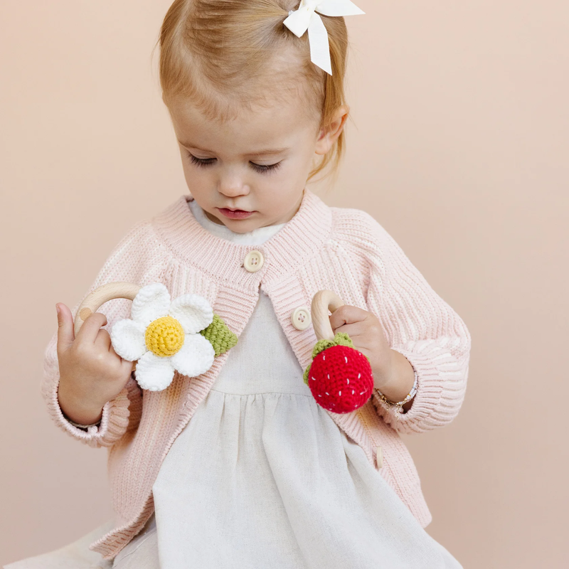 THE BLUEBERRY HILL: COTTON BRIOCHE CARDIGAN - BLUSH