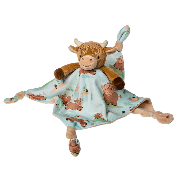 MARY MEYER: HETTY HIGHLAND COW CHARACTER BLANKET – 13×13″