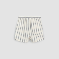 MILES THE LABEL: STRIPED LINEN BLEND SHORTS