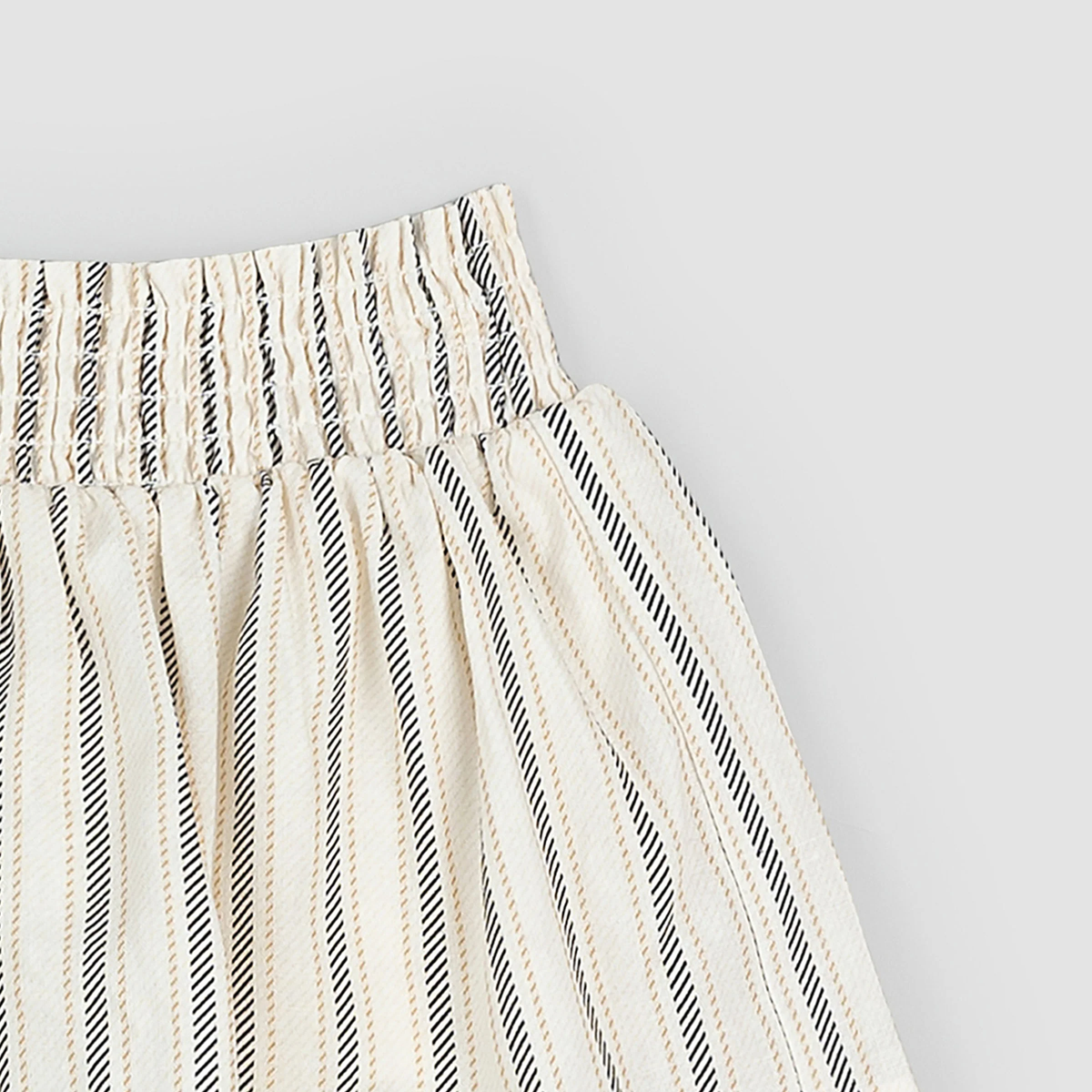 MILES THE LABEL: STRIPED LINEN BLEND SKORT