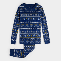 PETIT LEM: HANUKKAH FAIR ISLE PRINT PJ SET