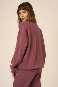 PROJECT SOCIAL T: CHAMPAGNE FOIL SWEATSHIRT - HEATHERED MERRY MERLOT