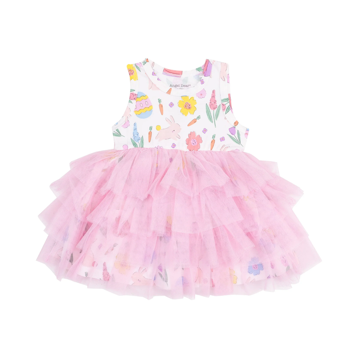 ANGEL DEAR: EASTER BUNNIES TWIRLY TANK TUTU DRESS - PINK