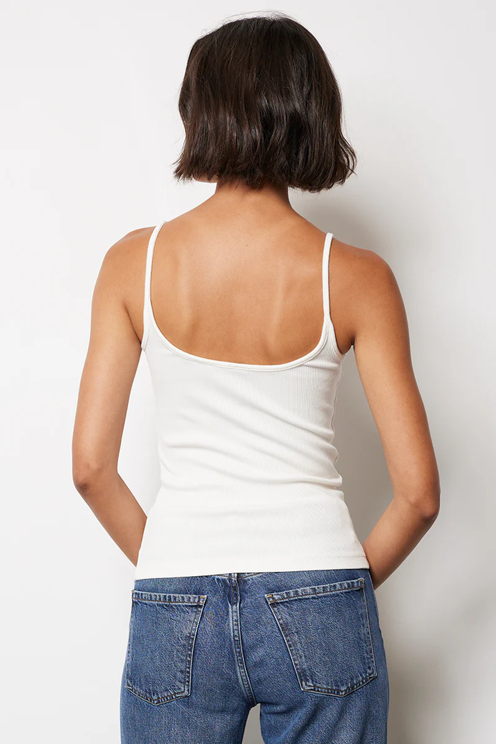 BOBI: SHIRRED FRONT CAMI - WHITE