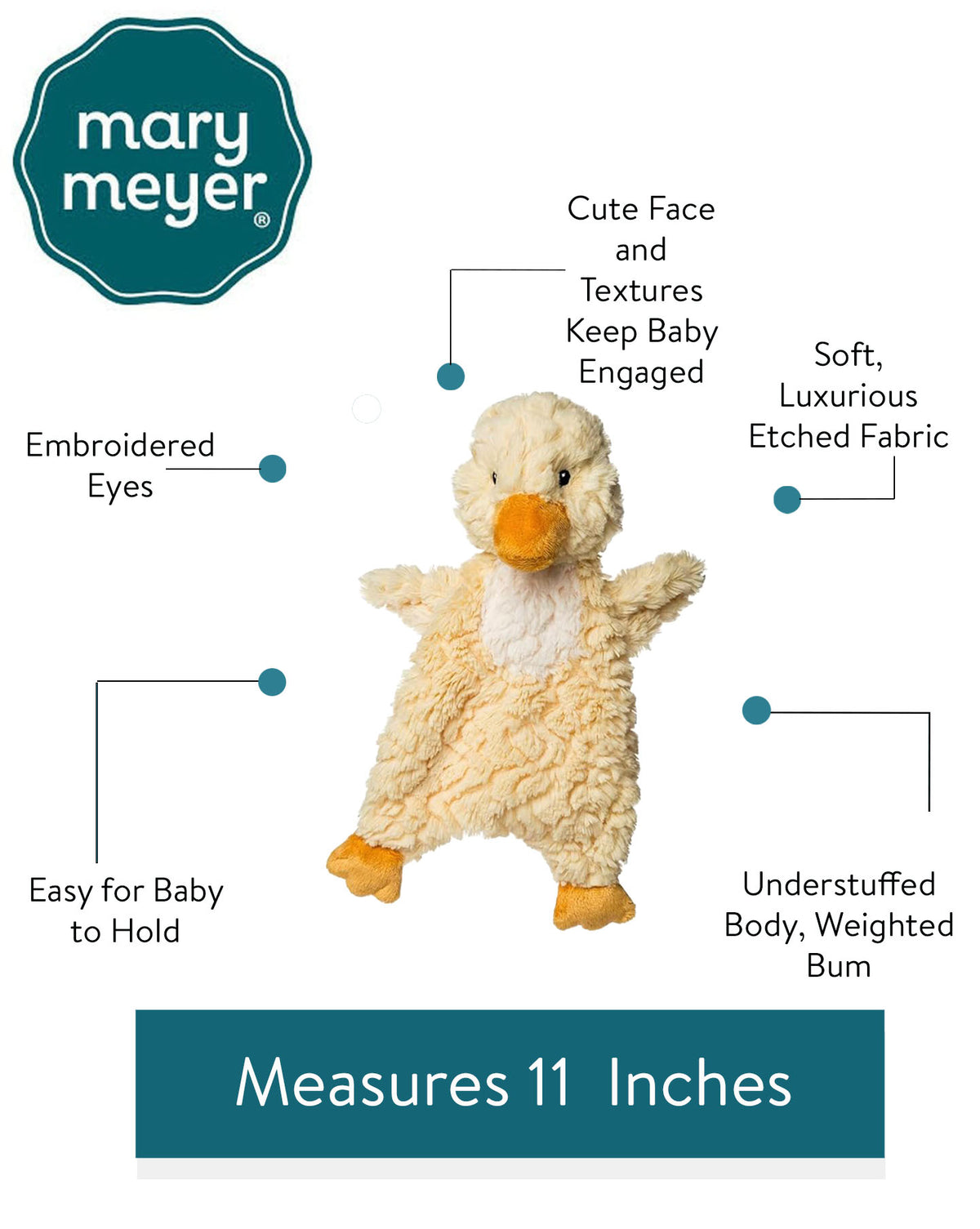 MARY MEYER: PUTTY NURSERY YELLOW DUCK LOVEY – 11″