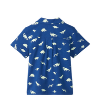 HATLEY: GLOW IN THE DARK DINOS JERSEY BUTTON DOWN - ENSIGN BLUE
