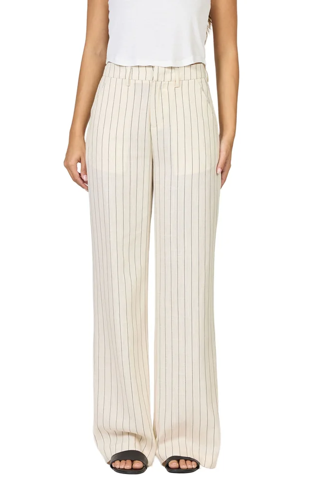 DEAR JOHN: BRANDY TROUSER PANT - CREAMY/BLACK STRIPE