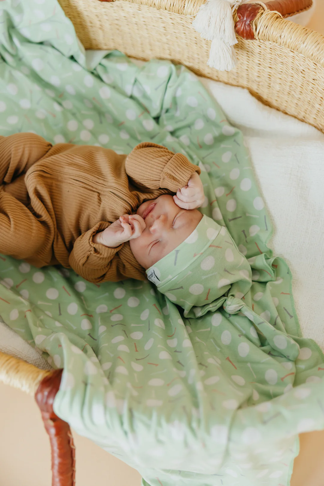 COPPER PEARL: BOGEY KNIT SWADDLE BLANKET
