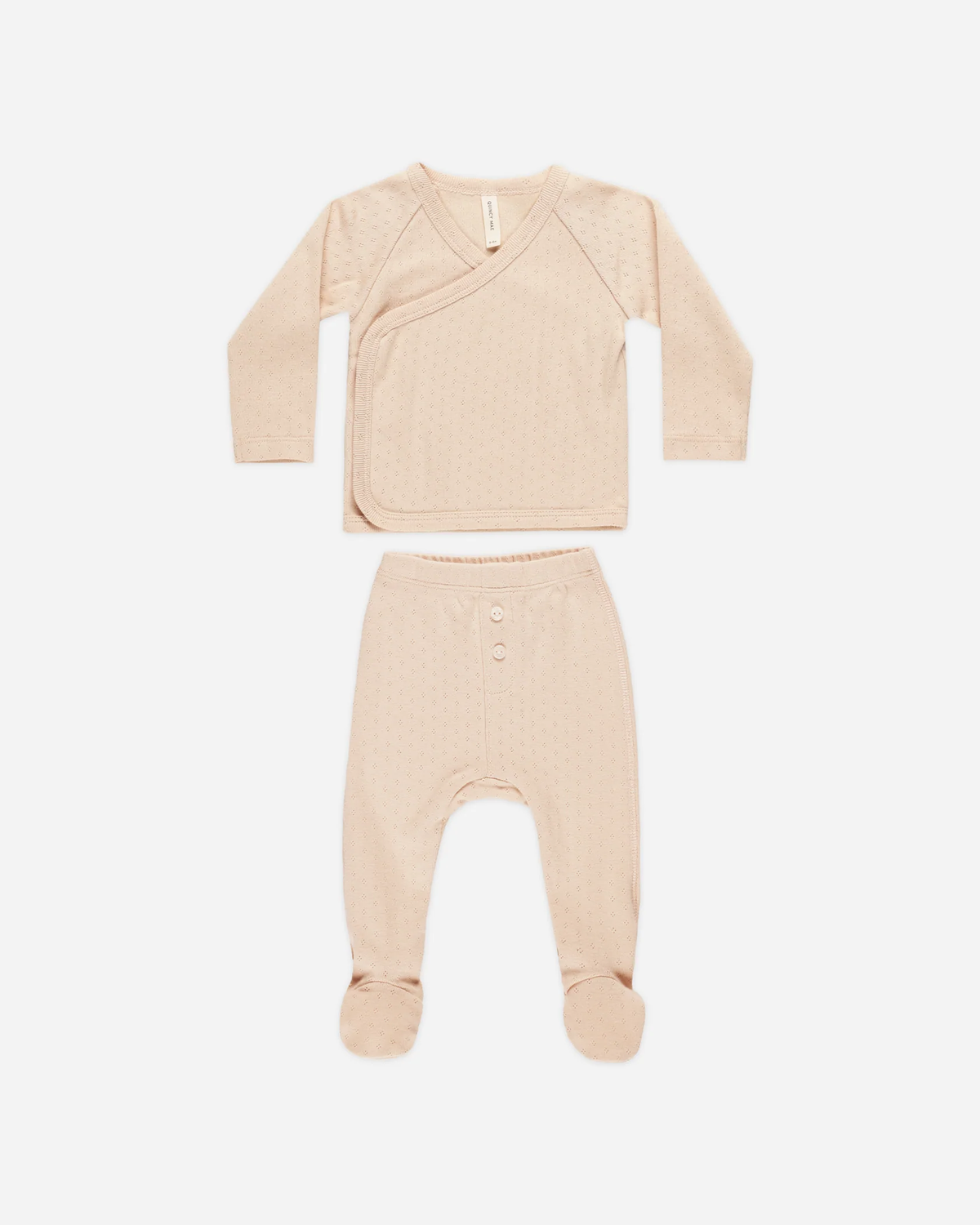 QUINCY MAE: WRAP TOP + FOOTED PANT SET || SHELL