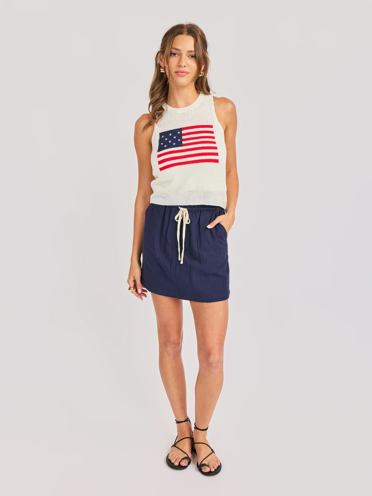 SADIE & SAGE: AMERICAN SPIRIT SWEATER TANK - IVORY