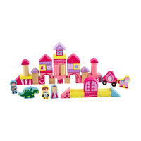 MUD PIE: WOODEN PRINCESS BLOCK PARTY SET (50-PIECE)