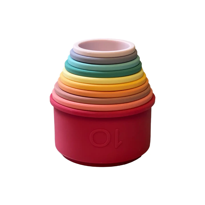 THREE HEARTS & CO: BPA FREE SILICONE NUMBERS CUP STACKERS