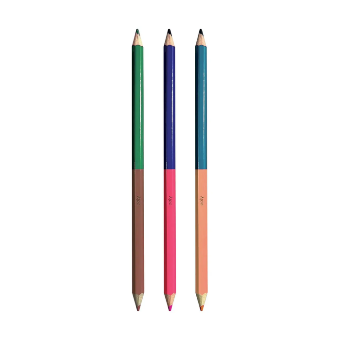 OOLY: 2 OF A KIND DOUBLE-ENDED COLORED PENCILS