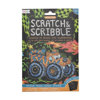 OOLY: MINI SCRATCH & SCRIBBLE ART KIT - MONSTER TRUCKS