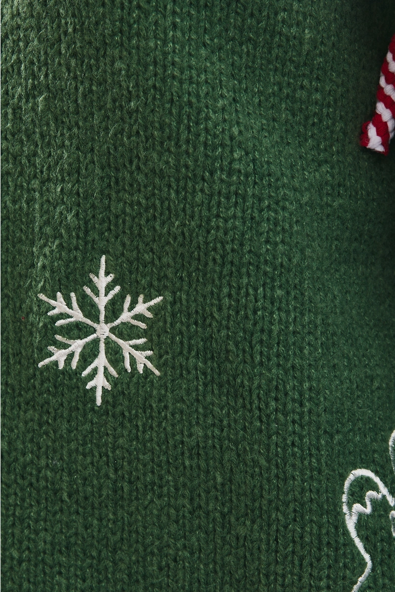 LE LIS: CHRISTMAS KNIT CARDIGAN SWEATER - GREEN