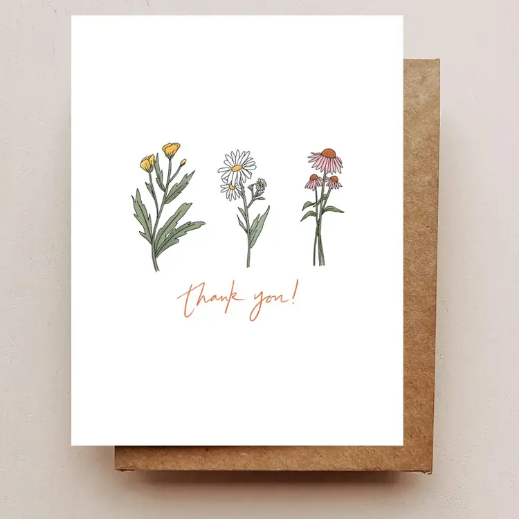 MADDON PAPER CO: WILDFLOWER THANK YOU CARD