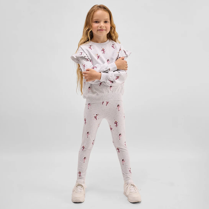 MILES THE LABEL: DANCER PRINT ON LIGHT GREY MIX SWEATSHIRT