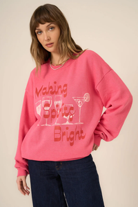 PROJECT SOCIAL T: MAKING SPIRITS BRIGHT SWEATSHIRT - RASPBERRY BLOSSOM