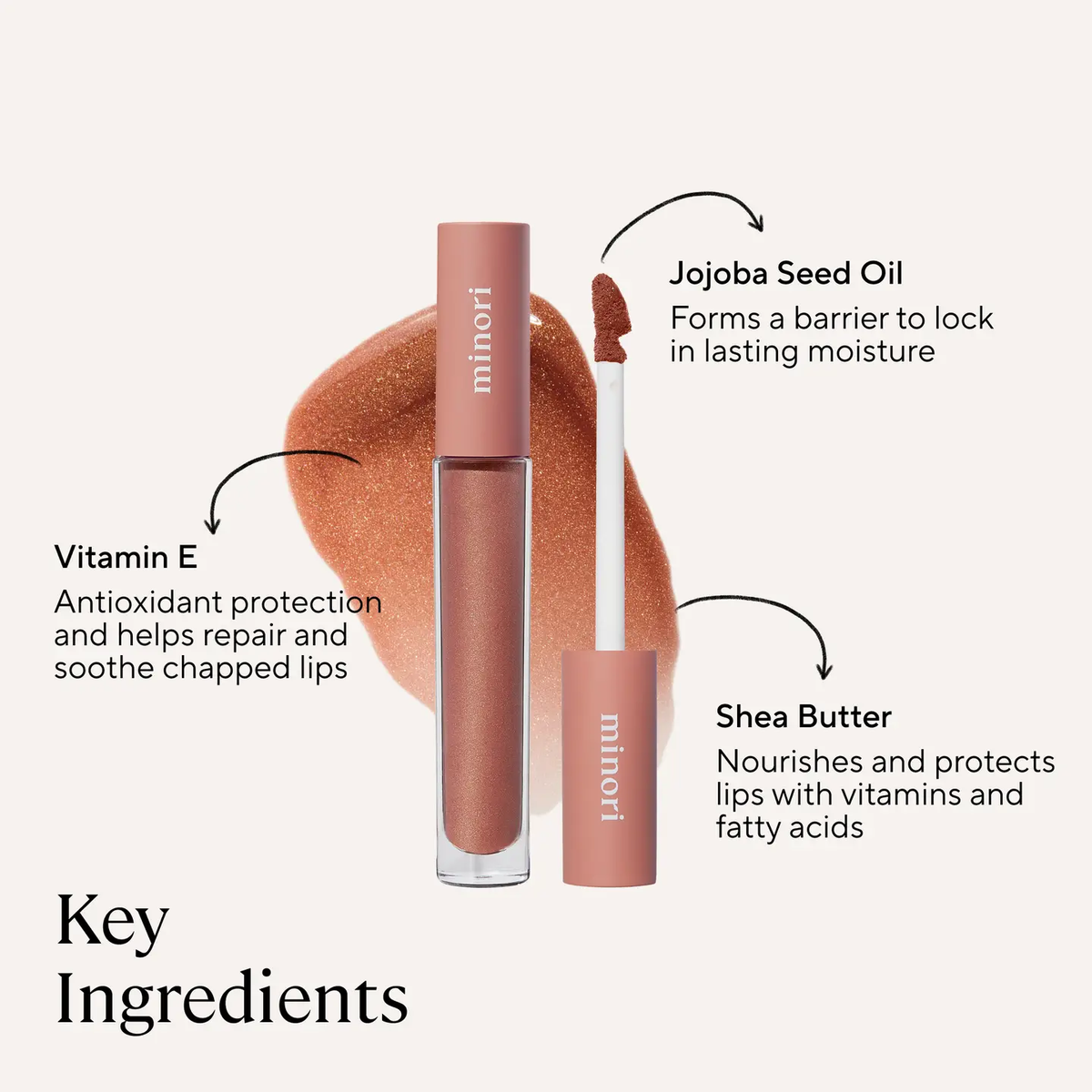 MINORI: LIP GLOSS - COZY (NUDE)