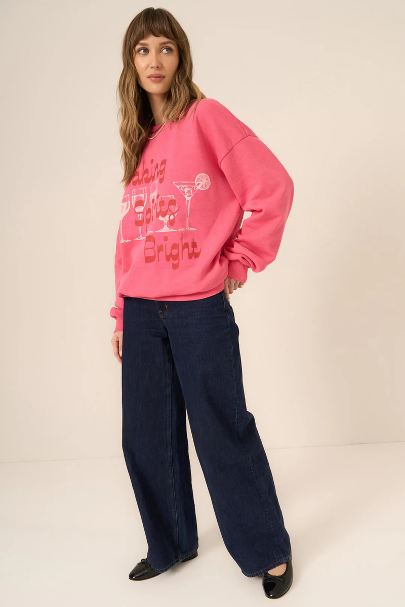 PROJECT SOCIAL T: MAKING SPIRITS BRIGHT SWEATSHIRT - RASPBERRY BLOSSOM