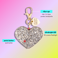 BLINGSTING: HEART SAFETY ALARM - ROSE GOLD GLITTER