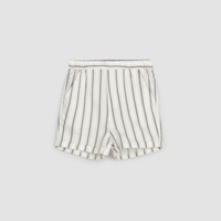 MILES THE LABEL: STRIPED LINEN BLEND SHORTS