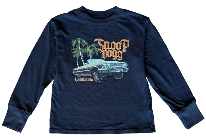 ROWDY SPROUT: SNOOP DOGG CRUISER LONG SLEEVE TEE - BLACK