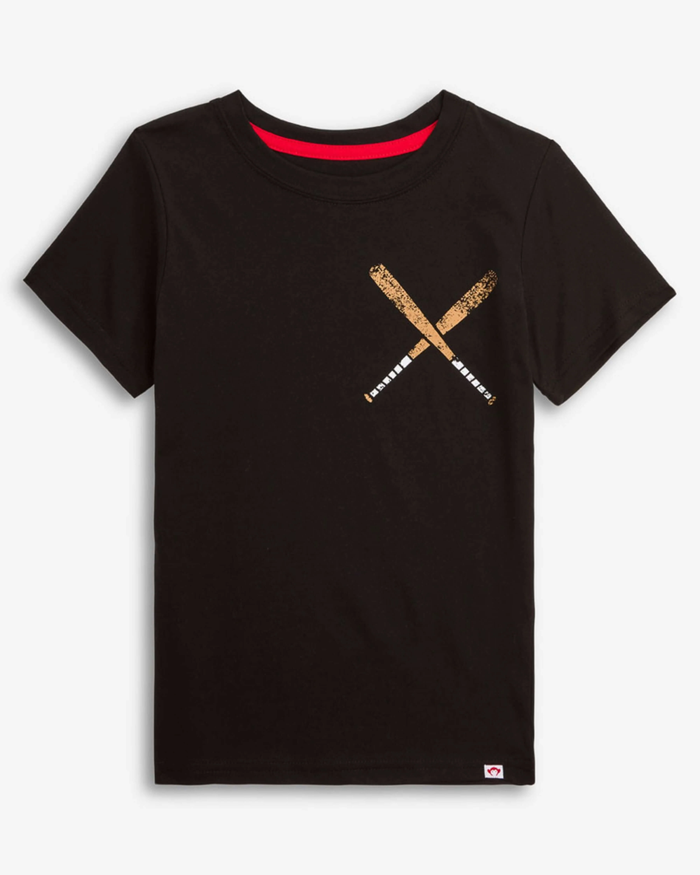 APPAMAN: BASEBALL GRAPHIC SHORT SLEEVE TEE - BLACK