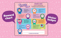 WELCOME TO THE BIG SISTER CLUB BOARD BOOK, STICKER BADGES, AND A REWARD CHART