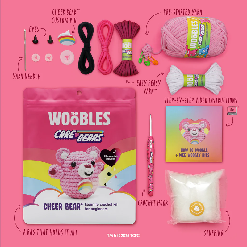 THE WOOBLES: LEARN TO CROCHET KIT - CARE BEARS CHEER BEAR™