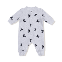 ANGEL DEAR: BASEBALL COLLAR ROMPER WITH FRONT PLACKET - HOCKEY