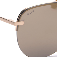 DIFF EYEWEAR: TAHOE BRUSHED GOLD GOLD MIRROR SUNGLASSES