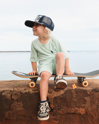 TINY WHALES: BOLT SHORTS - MINERAL SEAFOAM