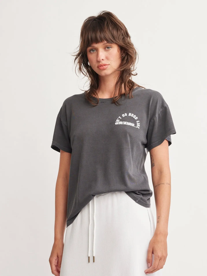 SELF CONTRAST: MOTHERHOOD CHERIE T-SHIRT - GRANITE