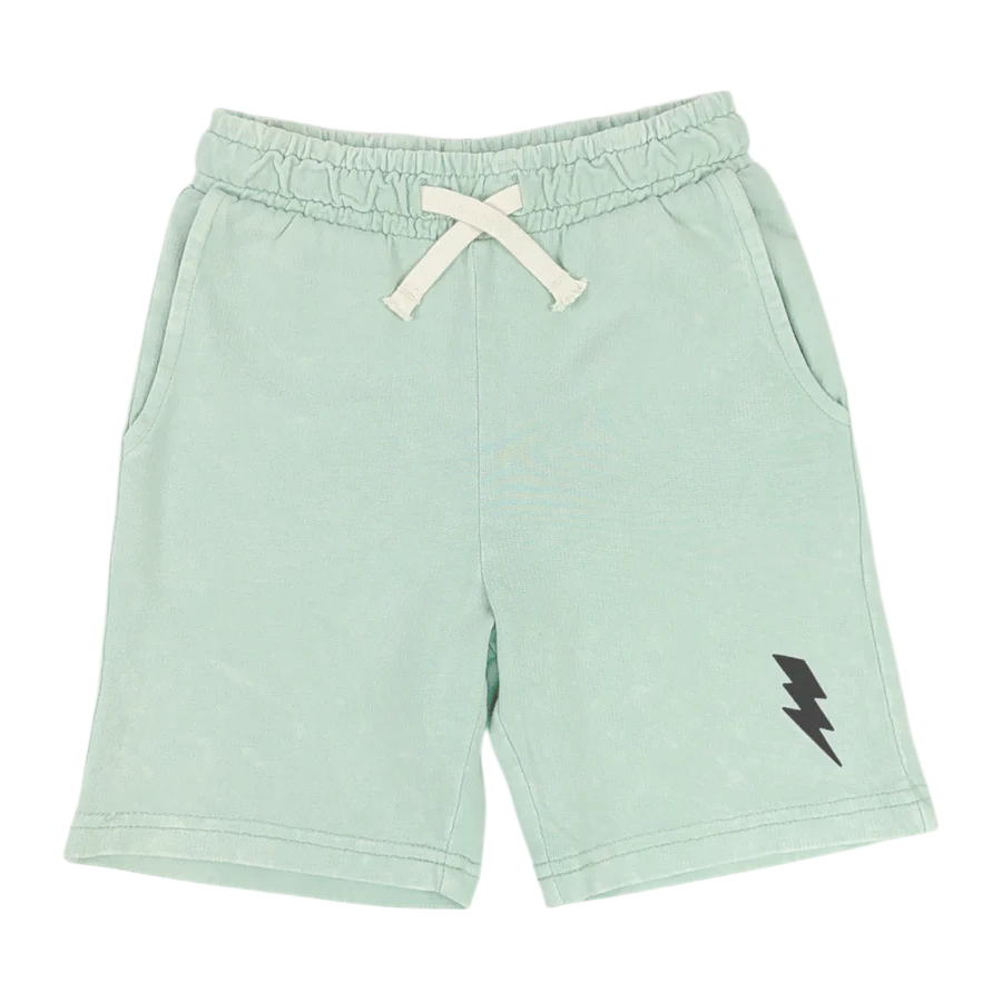 TINY WHALES: BOLT SHORTS - MINERAL SEAFOAM