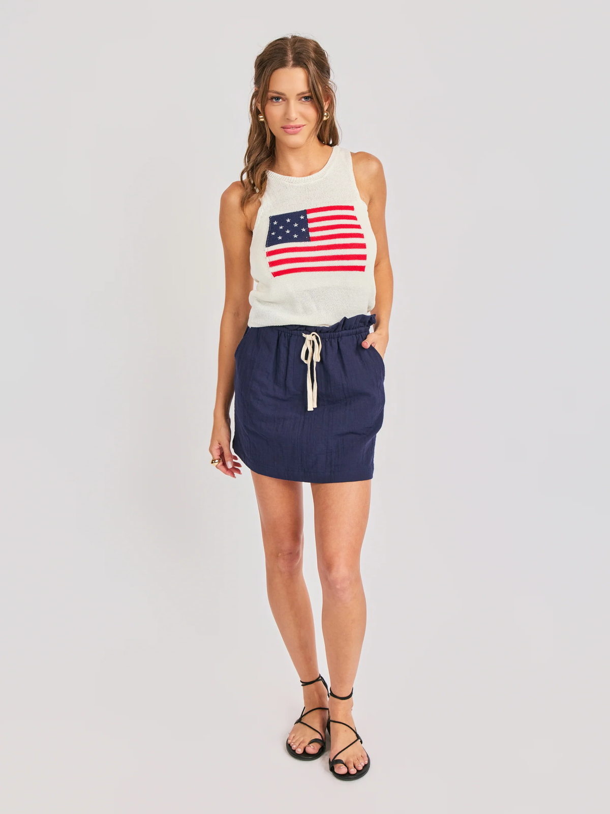 SADIE & SAGE: LILAH MINI SKIRT - NAVY