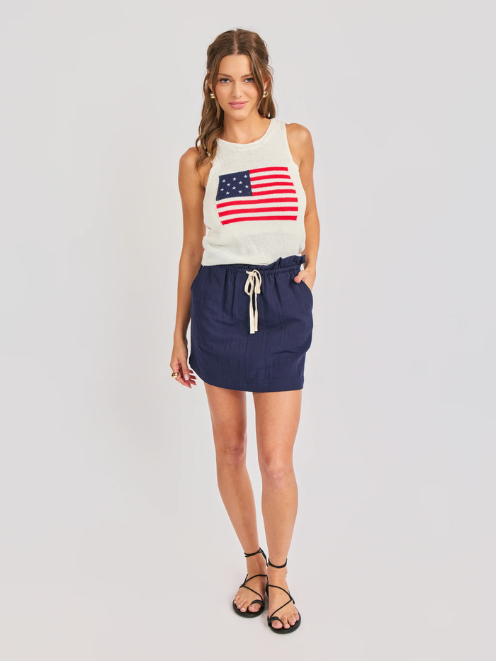 SADIE & SAGE: LILAH MINI SKIRT - NAVY