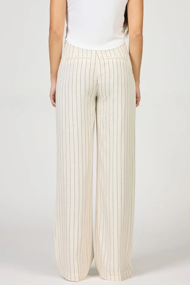 DEAR JOHN: BRANDY TROUSER PANT - CREAMY/BLACK STRIPE