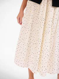 SADIE & SAGE: LETTERS HOME PLEATED MAXI SKIRT - IVORY/BLACK