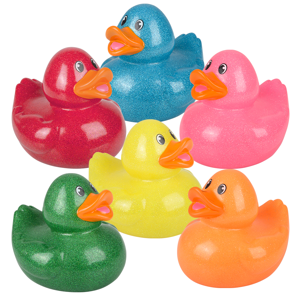 BIG RUBBER GLITTER DUCKY COLLECTIBLE - 6"
