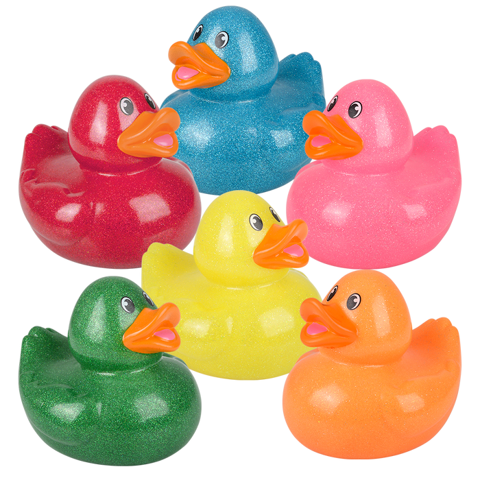 BIG RUBBER GLITTER DUCKY COLLECTIBLE - 6"