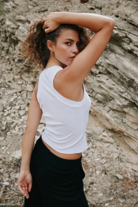 PROJECT SOCIAL T: PLAYER FITTED RACERBACK RIB TANK - WHITE