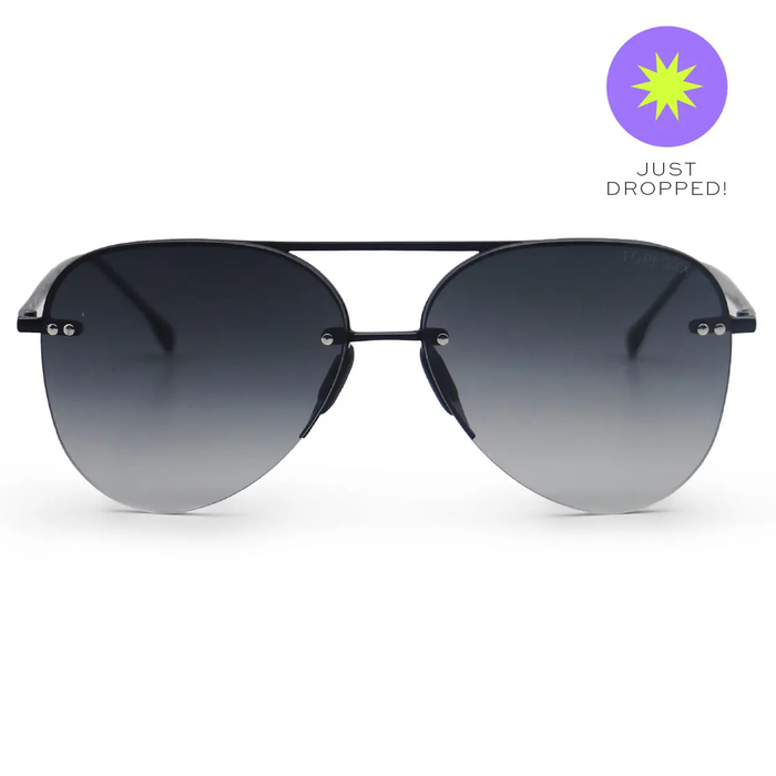 TOPFOXX: SMALLER MEGAN 2 - BLACK TANGLE FREE AVIATOR SUNGLASSES